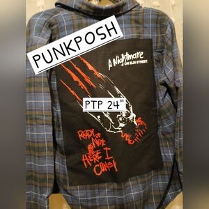 UPCYCLED NIGHTMARE ON ELM STREET GRAPHIC FLANNEL